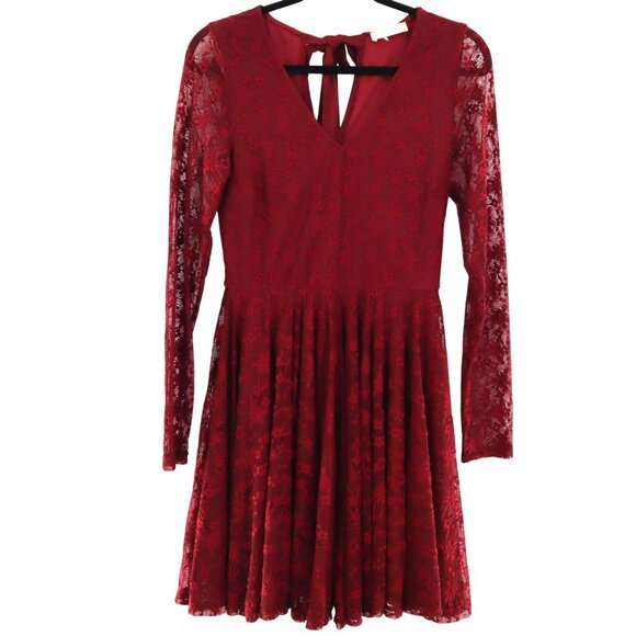 Altar'd State Lace Dress Womens M Burgundy Romantic Vintage-Inspired‎ Whimsigoth - Picture 2 of 11